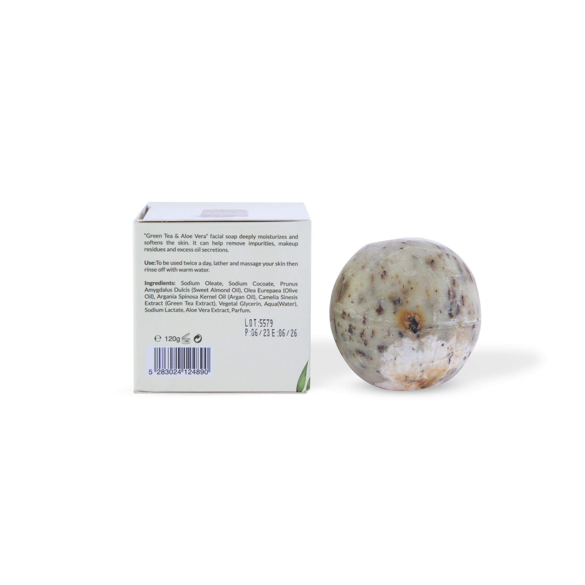 Green Tea & Aloe Vera Face Soap 120g - صورة 2