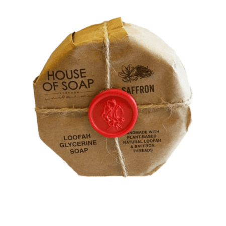 Saffron Loofah Glycerine Soap 300g